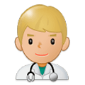 👨🏼‍⚕️ Emoji Arzt: mittelhelle Hautfarbe Samsung One UI 1.0.