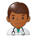 👨🏾‍⚕️ Emoji Homem Profissional Da Saúde: Pele Morena Escura na Samsung One UI 1.0.