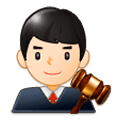 Emoji 👨🏻‍⚖️ Giudice Uomo: Carnagione Chiara su Samsung One UI 1.0.