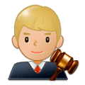 👨🏼‍⚖️ Emoji Juiz: Pele Morena Clara na Samsung One UI 1.0.