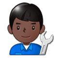 👨🏿‍🔧 Emoji Mecânico: Pele Escura na Samsung One UI 1.0.