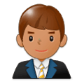 👨🏽‍💼 Emoji Funcionário De Escritório: Pele Morena na Samsung One UI 1.0.