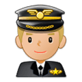 👨🏼‍✈️ Emoji Piloto De Avião Homem: Pele Morena Clara na Samsung One UI 1.0.
