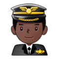 👨🏿‍✈️ Emoji Pilot: dunkle Hautfarbe Samsung One UI 1.0.