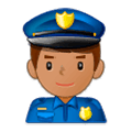 Émoji 👮🏽‍♂️ Policier : Peau Légèrement Mate sur Samsung One UI 1.0.