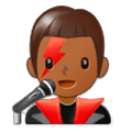 👨🏾‍🎤 Emoji Cantante Hombre: Tono De Piel Oscuro Medio en Samsung One UI 1.0.