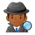 🕵🏾‍♂️ Emoji Detetive Homem: Pele Morena Escura na Samsung One UI 1.0.