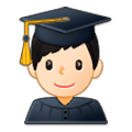 👨🏻‍🎓 Emoji Estudiante Hombre: Tono De Piel Claro en Samsung One UI 1.0.
