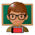 Emoji 👨🏽‍🏫 Professore: Carnagione Olivastra su Samsung One UI 1.0.