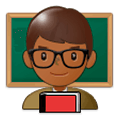 👨🏾‍🏫 Emoji Lehrer: mitteldunkle Hautfarbe Samsung One UI 1.0.