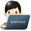 Emoji 👨🏻‍💻 Tecnologo: Carnagione Chiara su Samsung One UI 1.0.