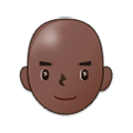 Emoji 👨🏿‍🦲 Uomo: Carnagione Scura E Calvo su Samsung One UI 1.0.