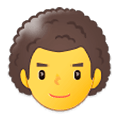 👨‍🦱 Emoji Homem: Cabelo Cacheado na Samsung One UI 1.0.