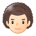 👨🏻‍🦱 Emoji Mann: helle Hautfarbe, lockiges Haar Samsung One UI 1.0.