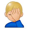 Emoji 🤦🏼‍♂️ Uomo Esasperato: Carnagione Abbastanza Chiara su Samsung One UI 1.0.
