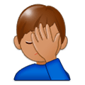 🤦🏽‍♂️ Emoji Homem Decepcionado: Pele Morena na Samsung One UI 1.0.