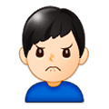 🙍🏻‍♂️ Emoji Hombre Frunciendo El Ceño: Tono De Piel Claro en Samsung One UI 1.0.