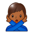🙅🏾‍♂️ Emoji Hombre Haciendo El Gesto De «no»: Tono De Piel Oscuro Medio en Samsung One UI 1.0.