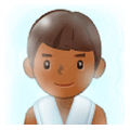 🧖🏾‍♂️ Emoji Hombre En Una Sauna: Tono De Piel Oscuro Medio en Samsung One UI 1.0.