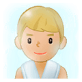 🧖🏼‍♂️ Emoji Hombre En Una Sauna: Tono De Piel Claro Medio en Samsung One UI 1.0.