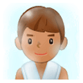 🧖🏽‍♂️ Emoji Homem Na Sauna: Pele Morena na Samsung One UI 1.0.