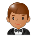 🤵🏽 Emoji Person im Smoking: mittlere Hautfarbe Samsung One UI 1.0.