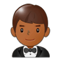 🤵🏾 Emoji Person im Smoking: mitteldunkle Hautfarbe Samsung One UI 1.0.