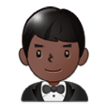 🤵🏿 Emoji Person im Smoking: dunkle Hautfarbe Samsung One UI 1.0.