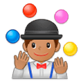 🤹🏽‍♂️ Emoji Hombre Haciendo Malabares: Tono De Piel Medio en Samsung One UI 1.0.