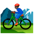 🚵🏿‍♂️ Emoji Homem Fazendo Mountain Bike: Pele Escura na Samsung One UI 1.0.