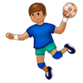 🤾🏽‍♂️ Emoji Hombre Jugando Al Balonmano: Tono De Piel Medio en Samsung One UI 1.0.