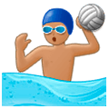 🤽🏽‍♂️ Emoji Hombre Jugando Al Waterpolo: Tono De Piel Medio en Samsung One UI 1.0.