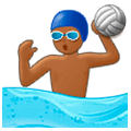 🤽🏾‍♂️ Emoji Homem Jogando Polo Aquático: Pele Morena Escura na Samsung One UI 1.0.