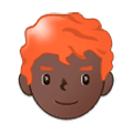 👨🏿‍🦰 Emoji Mann: dunkle Hautfarbe, rotes Haar Samsung One UI 1.0.