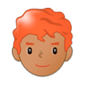 Emoji 👨🏽‍🦰 Uomo: Carnagione Olivastra E Capelli Rossi su Samsung One UI 1.0.