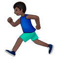 🏃🏿‍♂️ Emoji Hombre Corriendo: Tono De Piel Oscuro en Samsung One UI 1.0.