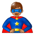 🦸🏽‍♂️ Emoji Superheld: mittlere Hautfarbe Samsung One UI 1.0.