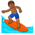 🏄🏾‍♂️ Emoji Surfer: mitteldunkle Hautfarbe Samsung One UI 1.0.