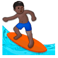 🏄🏿‍♂️ Emoji Hombre Haciendo Surf: Tono De Piel Oscuro en Samsung One UI 1.0.