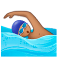 Emoji 🏊🏽‍♂️ Nuotatore: Carnagione Olivastra su Samsung One UI 1.0.