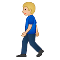 🚶🏼‍♂️ Emoji Hombre Caminando: Tono De Piel Claro Medio en Samsung One UI 1.0.
