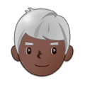 👨🏿‍🦳 Emoji Mann: dunkle Hautfarbe, weißes Haar Samsung One UI 1.0.