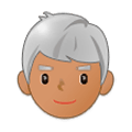 👨🏽‍🦳 Emoji Mann: mittlere Hautfarbe, weißes Haar Samsung One UI 1.0.