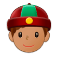 Emoji 👲🏽 Uomo Con Zucchetto Cinese: Carnagione Olivastra su Samsung One UI 1.0.