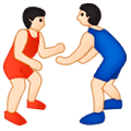 🤼🏻‍♂️ Emoji Hombres Luchando, Tono De Piel Claro en Samsung One UI 1.0.