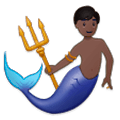 🧜🏿‍♂️ Emoji Sirena Hombre: Tono De Piel Oscuro en Samsung One UI 1.0.