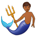 🧜🏾‍♂️ Emoji Sirena Hombre: Tono De Piel Oscuro Medio en Samsung One UI 1.0.