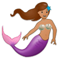 🧜🏽‍♀️ Emoji Sirena: Tono De Piel Medio en Samsung One UI 1.0.