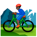 Emoji 🚵🏿 Ciclista Di Mountain Bike: Carnagione Scura su Samsung One UI 1.0.
