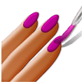 💅🏾 Emoji Pintarse Las Uñas: Tono De Piel Oscuro Medio en Samsung One UI 1.0.